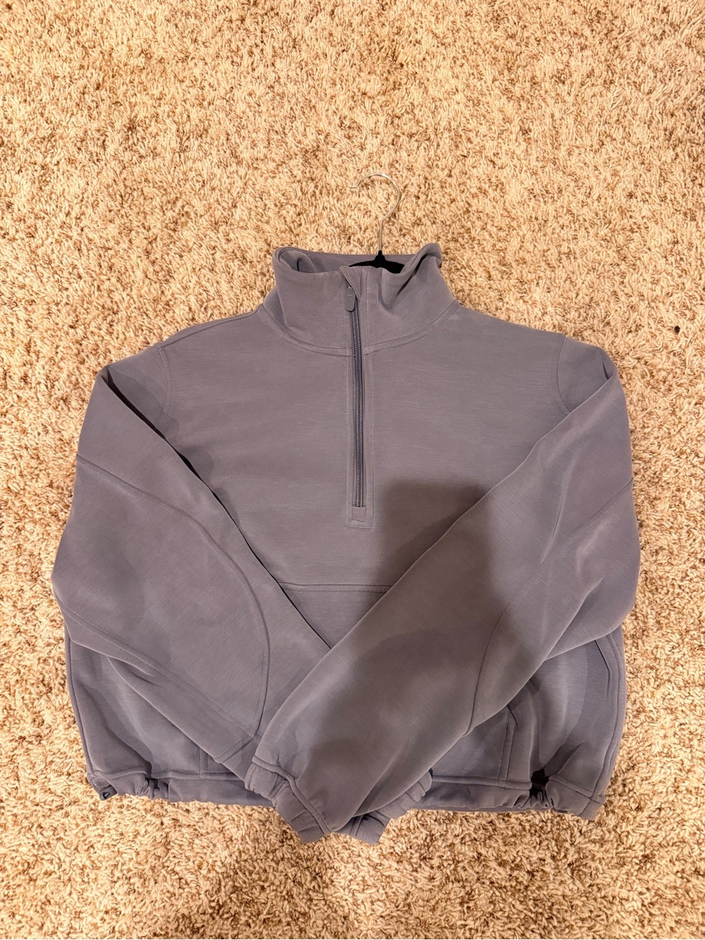 Lululemon Softstreme Quarter-Zip Pullover Sweatshirt in a Slate Gray color